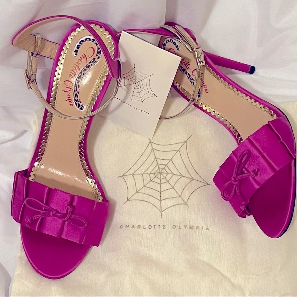 Charlotte Olympia Patsy Heels in Bright Pink - EU 38